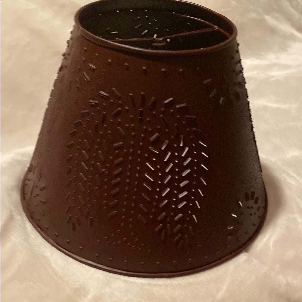10” Brown Metal Punched Tin Lampshade